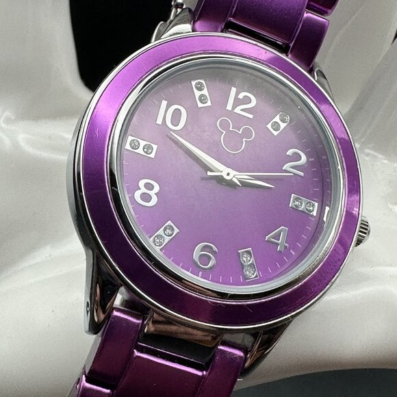 Disney Parks Mickey Mouse Icon Watch Purple Adult Size Water Resistant WORKS - Picture 4 of 9